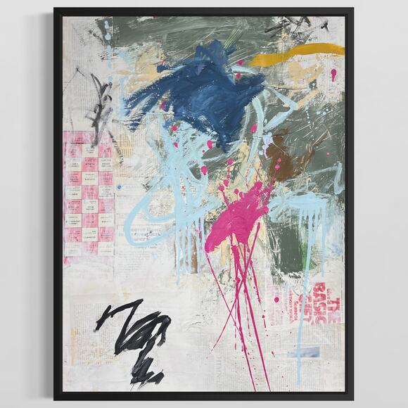 Original Mixed Media Abstract Modern Art Painting 18x24 